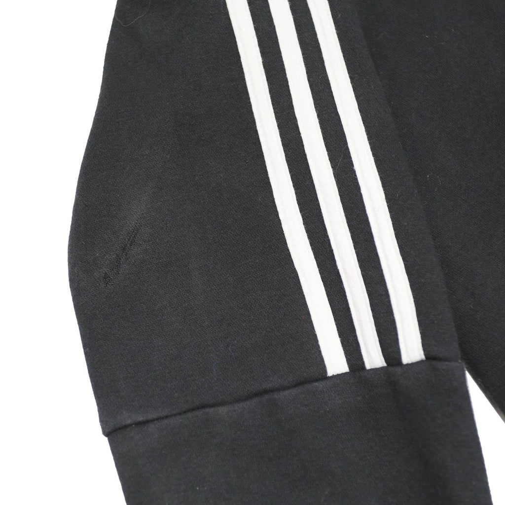 ADIDAS Mens Black & White Zip Up Hoodie M Cotton Blend Casual Sportswear