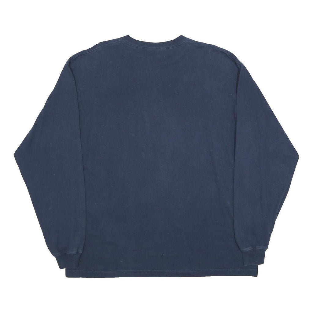 CARHARTT Mens Navy Blue Long Sleeve Crew Neck T-Shirt L Cotton Pocket