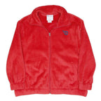 CHAMPION Womens Red Fleece Zip Jacket S Polyester Blend Casual Sportswear