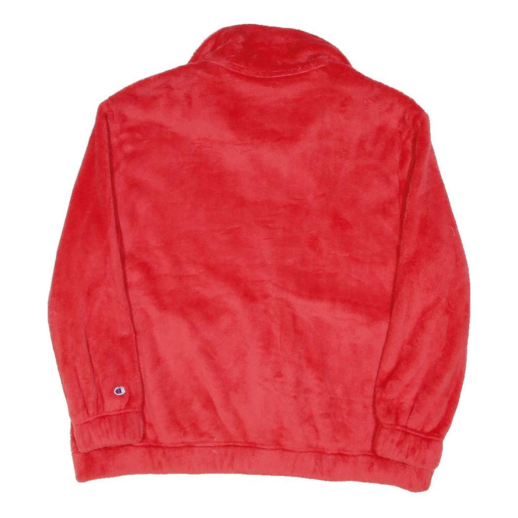 CHAMPION Womens Red Fleece Zip Jacket S Polyester Blend Casual Sportswear