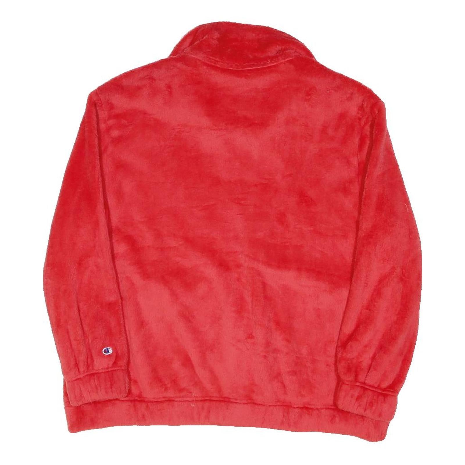CHAMPION Womens Red Fleece Zip Jacket S Polyester Blend Casual Sportswear