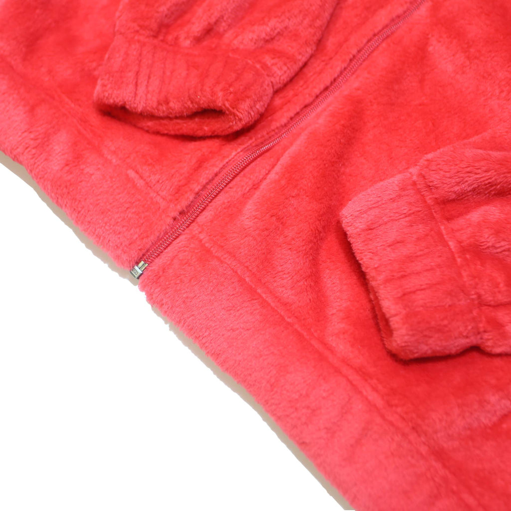CHAMPION Womens Red Fleece Zip Jacket S Polyester Blend Casual Sportswear