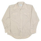 KMART Mens Beige Polyester Blend Shirt XL Long Sleeve Button Front Casual