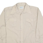 KMART Mens Beige Polyester Blend Shirt XL Long Sleeve Button Front Casual