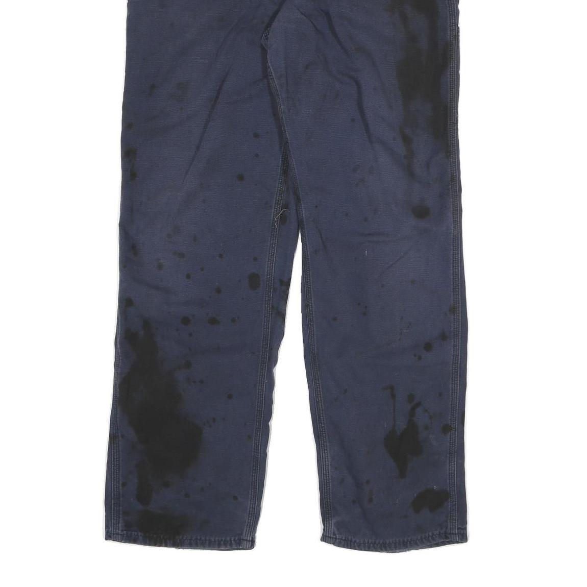 CARHARTT Mens Cotton Blend Blue Relaxed Straight Trousers W38 L34 Workwear