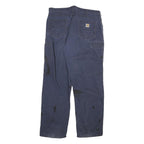 CARHARTT Mens Cotton Blend Blue Relaxed Straight Trousers W38 L34 Workwear