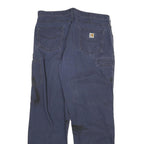CARHARTT Mens Cotton Blend Blue Relaxed Straight Trousers W38 L34 Workwear