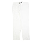 JUST CAVALLI Womens Cotton Blend White Regular Fit Straight Leg Trousers W36 L36