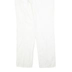 JUST CAVALLI Womens Cotton Blend White Regular Fit Straight Leg Trousers W36 L36