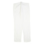 JUST CAVALLI Womens Cotton Blend White Regular Fit Straight Leg Trousers W36 L36