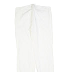 JUST CAVALLI Womens Cotton Blend White Regular Fit Straight Leg Trousers W36 L36