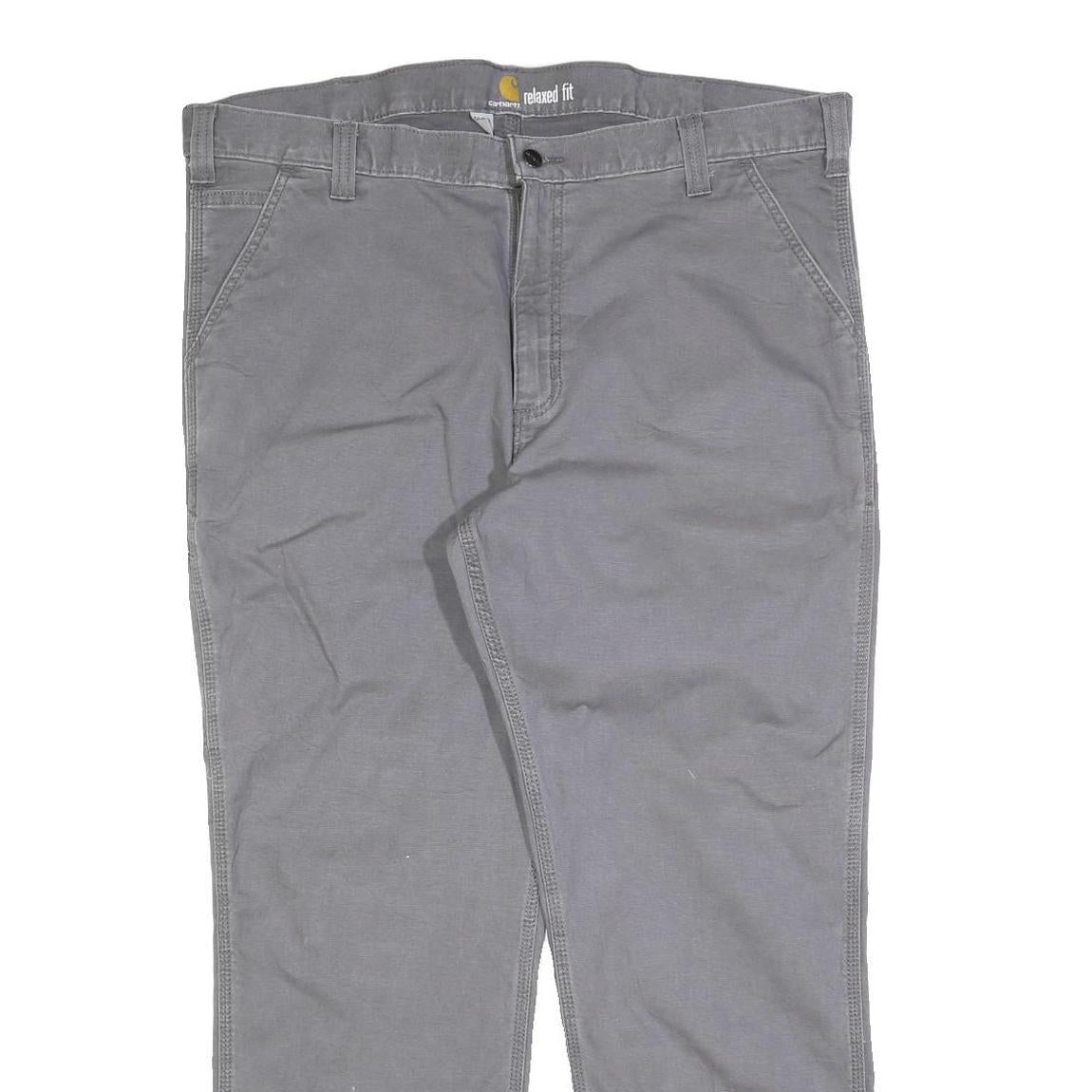 CARHARTT Mens Cotton Blend Grey Relaxed Fit Straight Trousers W40 L30 Workwear