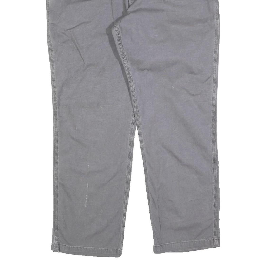CARHARTT Mens Cotton Blend Grey Relaxed Fit Straight Trousers W40 L30 Workwear