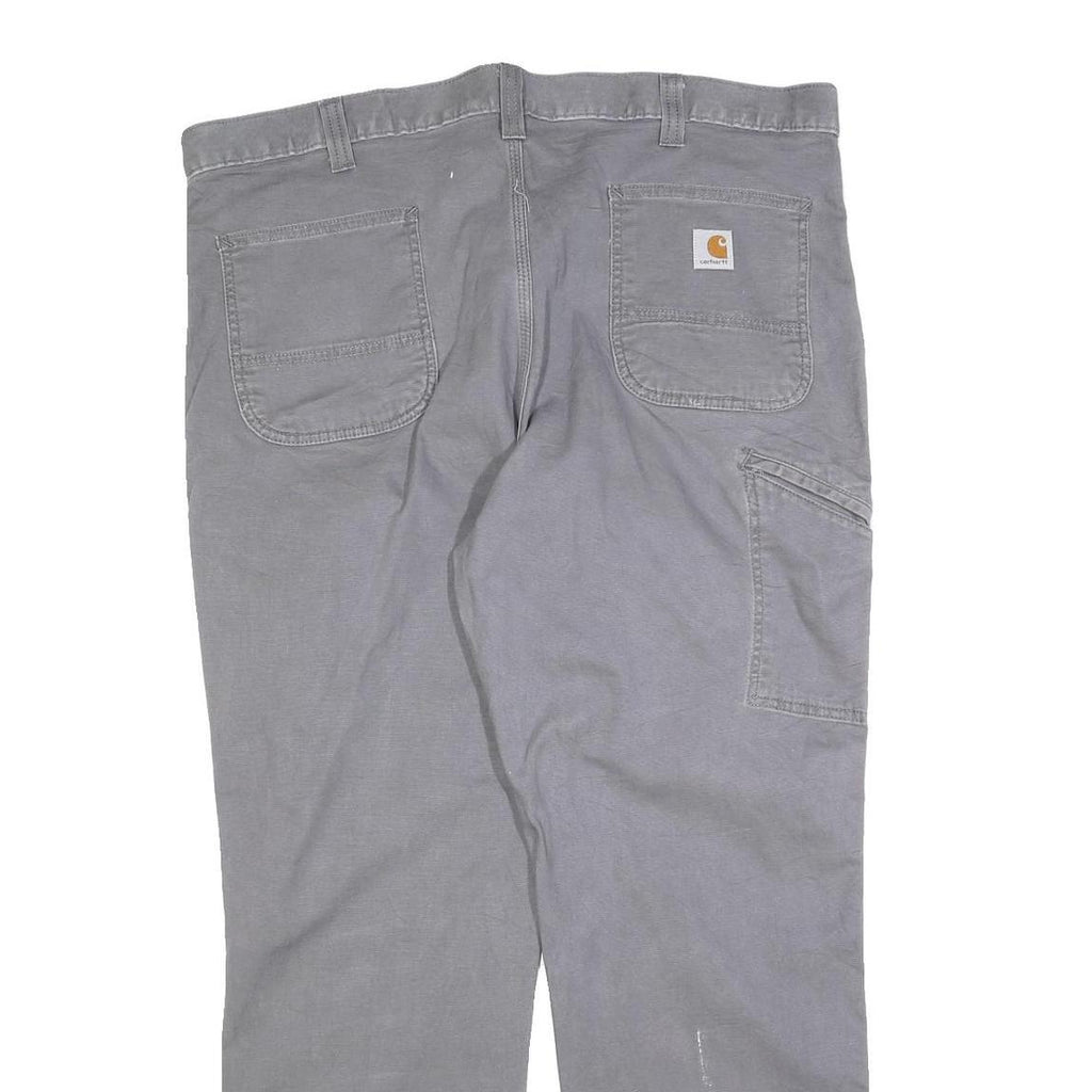 CARHARTT Mens Cotton Blend Grey Relaxed Fit Straight Trousers W40 L30 Workwear