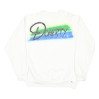 DISCUS Mens White Crew Neck L Doherty Jennifer Airbrush Graphic Sweatshirt