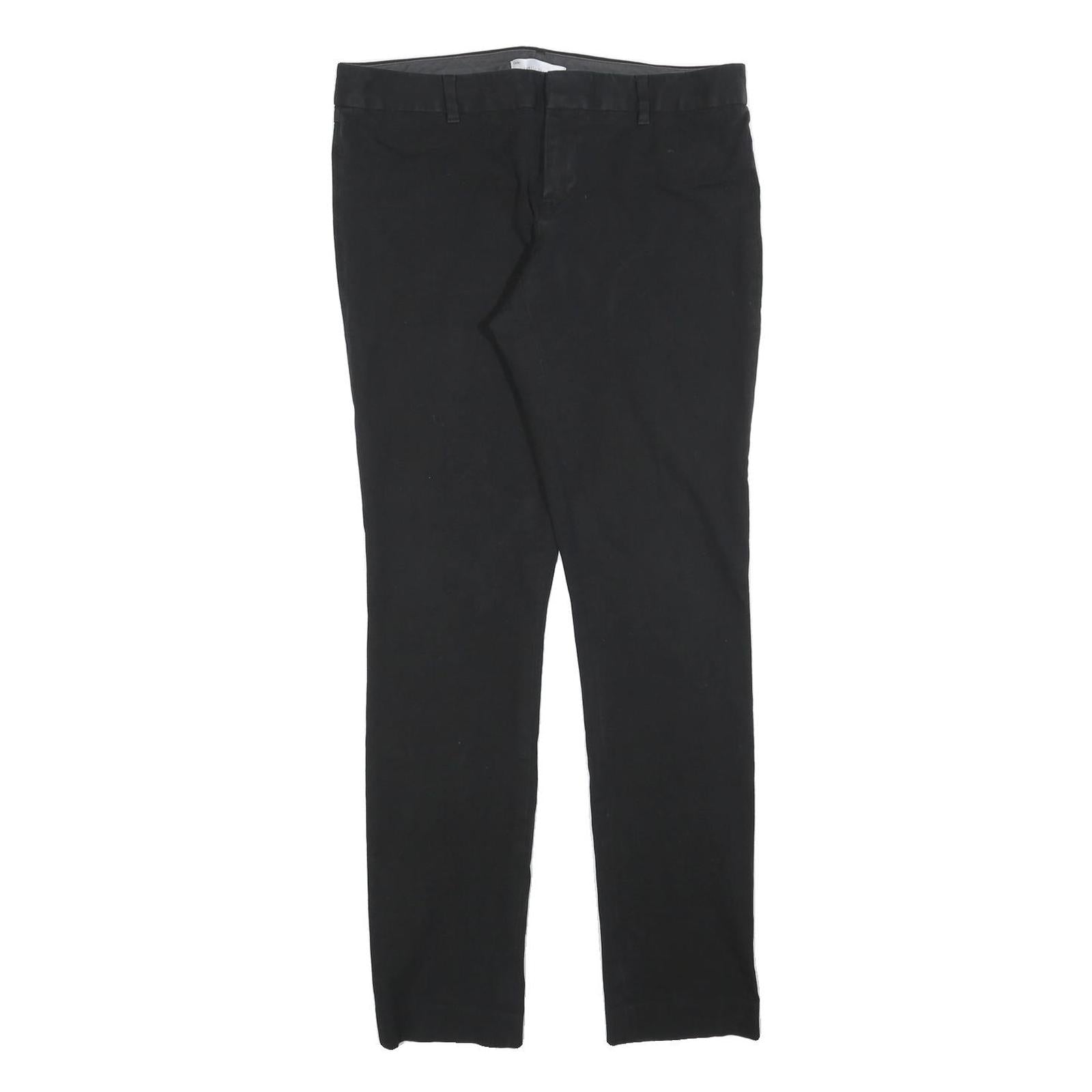 GAP Womens Cotton Blend Black Slim Leg Trousers W28 L32 Zip Closure