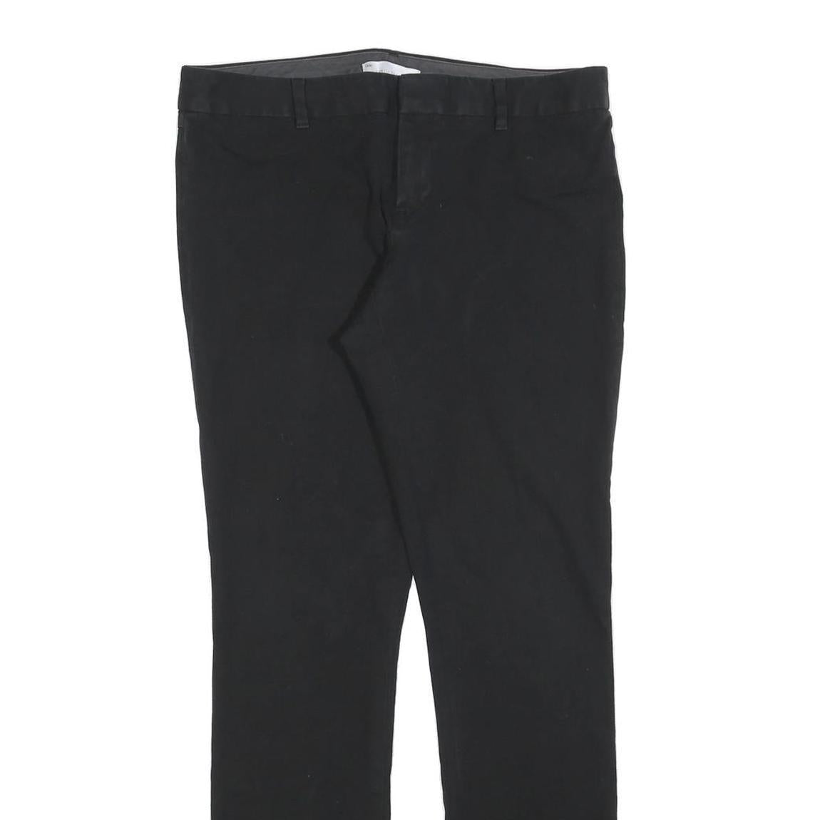 GAP Womens Cotton Blend Black Slim Leg Trousers W28 L32 Zip Closure