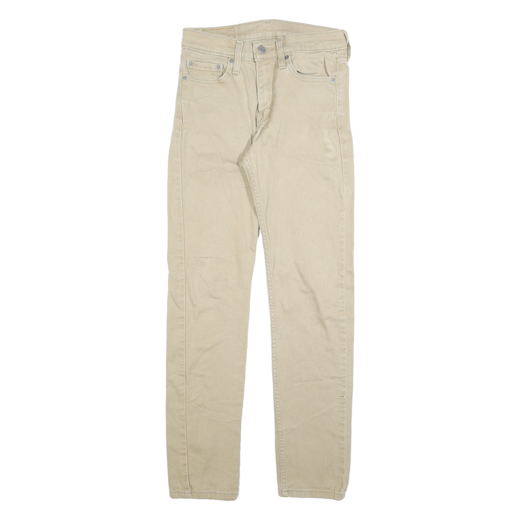 LEVI'S 510 Mens Slim Jeans Beige Denim W28 L32 Classic Cotton Zip