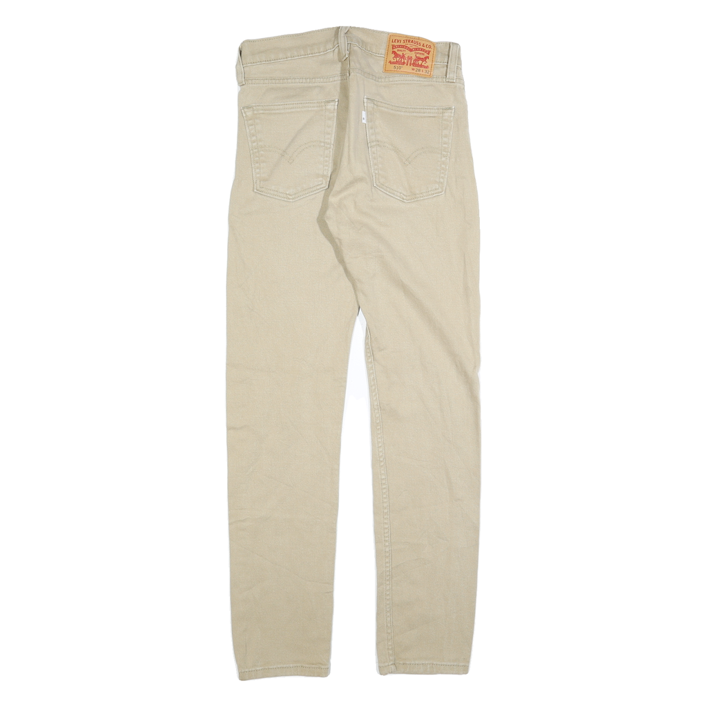 LEVI'S 510 Mens Slim Jeans Beige Denim W28 L32 Classic Cotton Zip