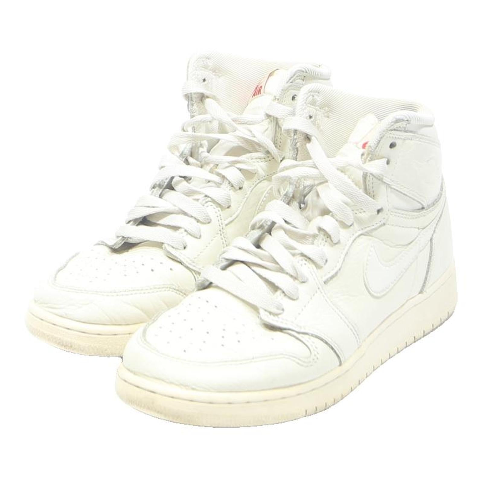 NIKE Air Jordan 1 Womens High Top Boots White Leather UK 6 Classic Comfortable