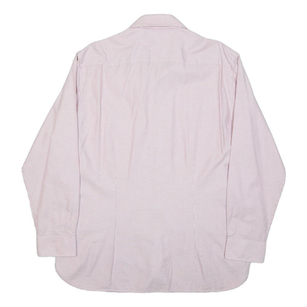 TED BAKER Mens Pink Check Shirt XL Cotton Long Sleeve Classic Formal Wear