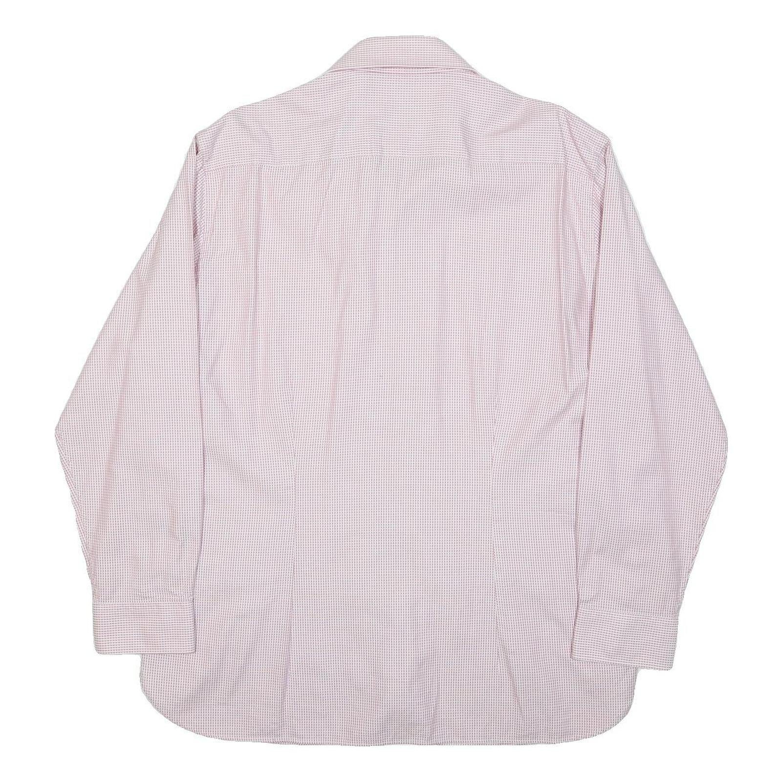 TED BAKER Mens Pink Check Shirt XL Cotton Long Sleeve Classic Formal Wear