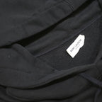 SAINT LAURENT Mens Black Pullover Hoodie S Cotton Drawstring Logo Script Print