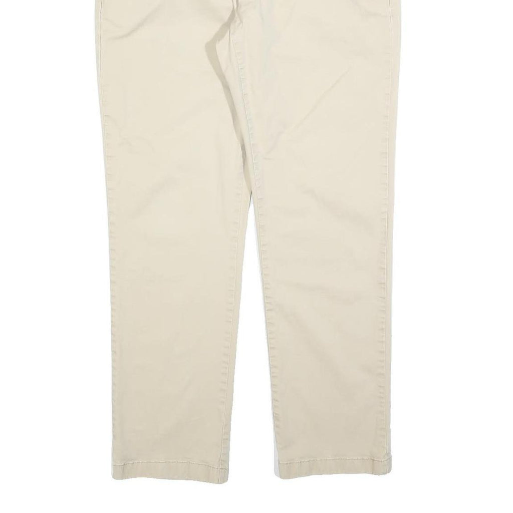 TOMMY HILFIGER Mens Cotton Blend Beige Slim Straight Trousers W34 L30 Casual