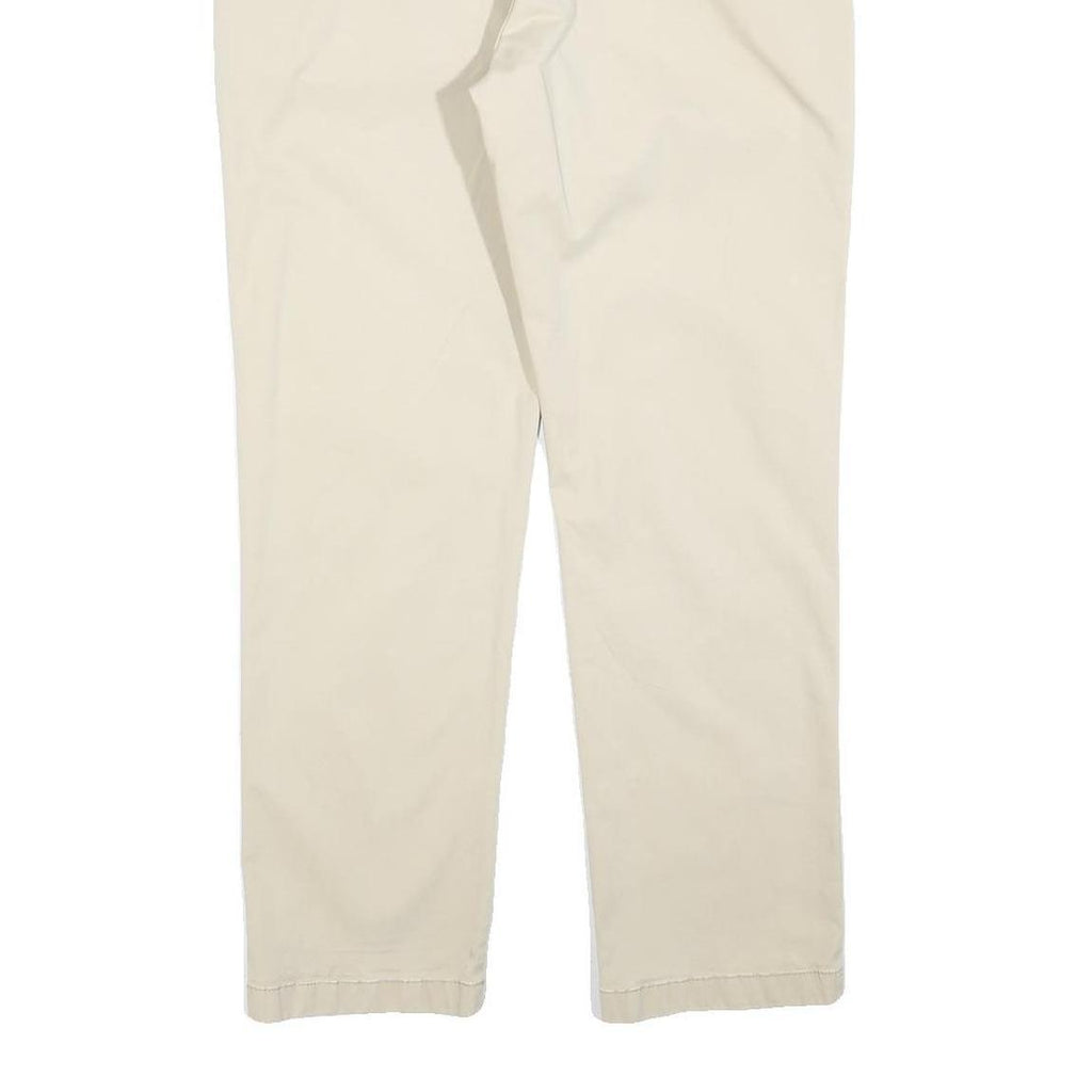 TOMMY HILFIGER Mens Cotton Blend Beige Slim Straight Trousers W34 L30 Casual