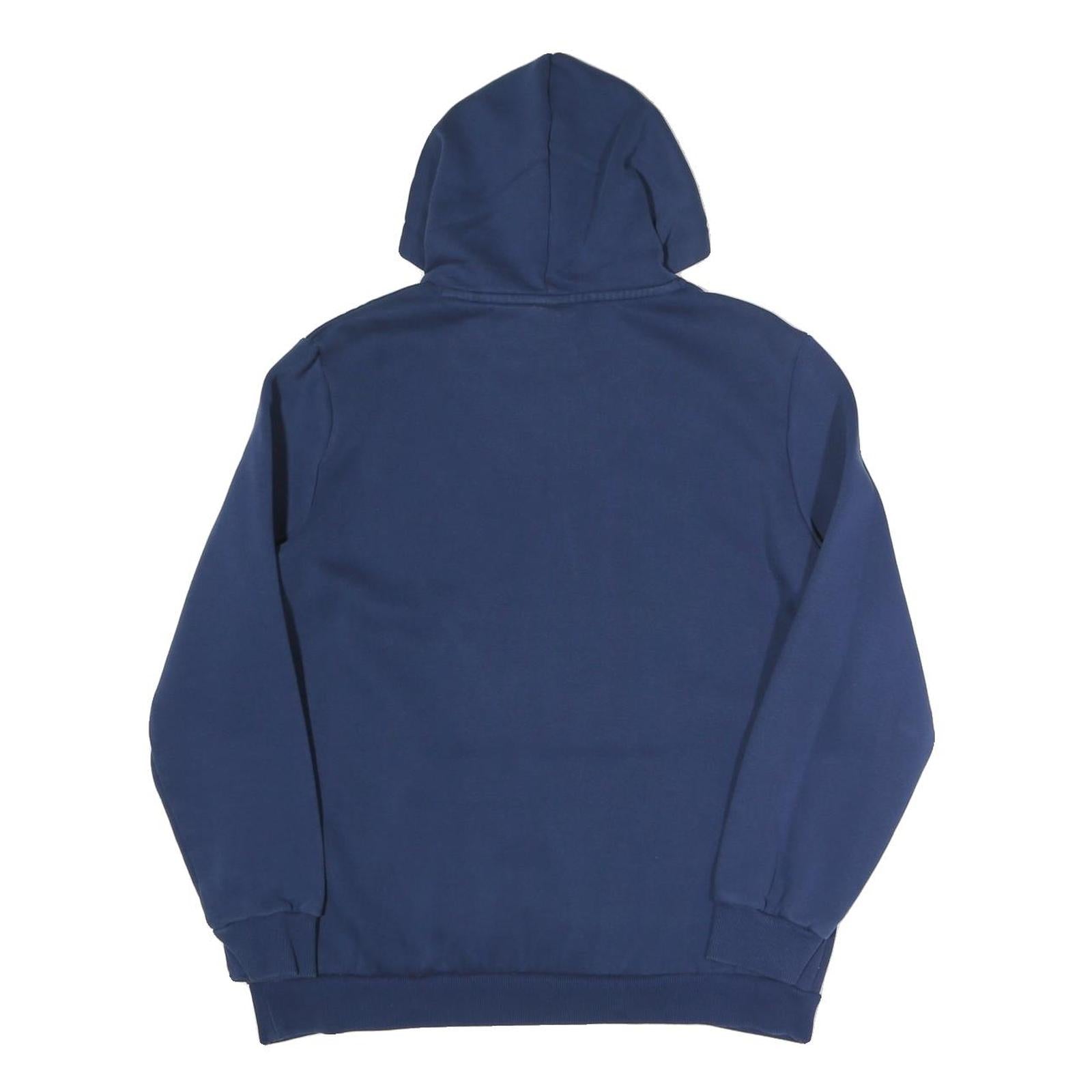 PUMA Womens Navy Blue Hoodie L Cotton Blend Pullover Casual Sports Sweatshirt