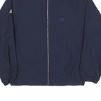 ADIDAS Mens Navy Blue Sports Jacket L Polyester Plain Zip Lightweight