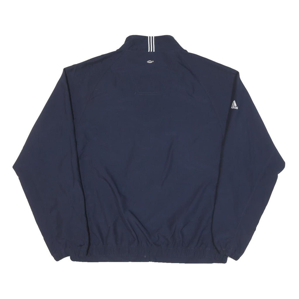 ADIDAS Mens Navy Blue Sports Jacket L Polyester Plain Zip Lightweight