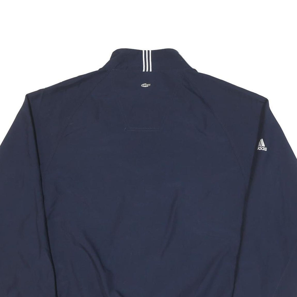 ADIDAS Mens Navy Blue Sports Jacket L Polyester Plain Zip Lightweight