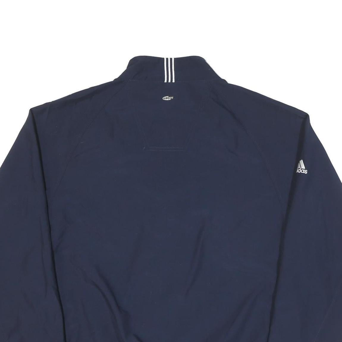 ADIDAS Mens Navy Blue Sports Jacket L Polyester Plain Zip Lightweight