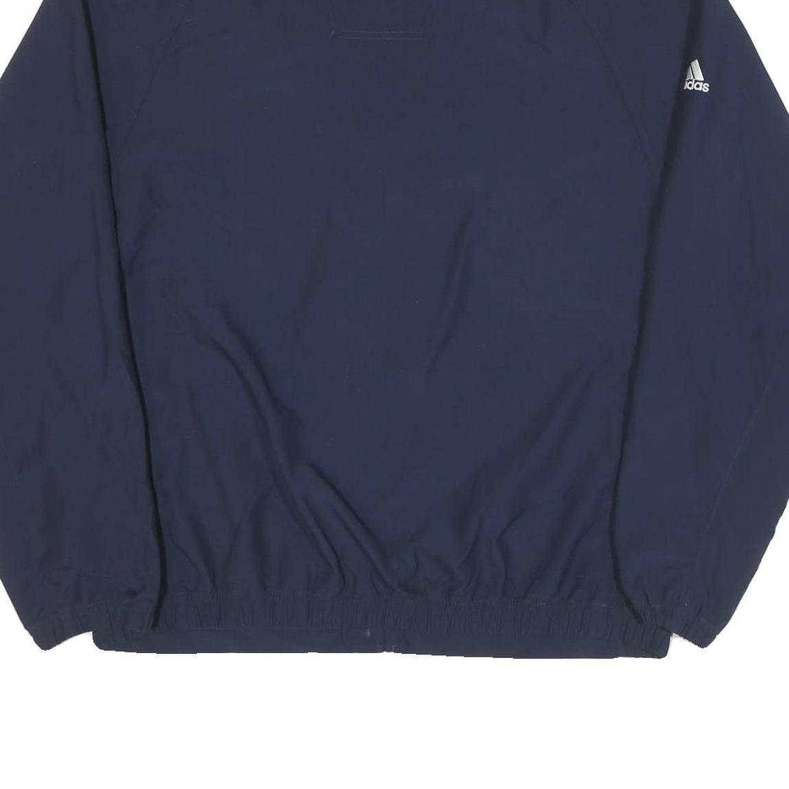 ADIDAS Mens Navy Blue Sports Jacket L Polyester Plain Zip Lightweight