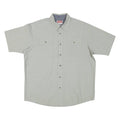 WRANGLER Mens Grey Cotton Blend Shirt L Casual Button Pocket Short Sleeve