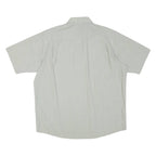 WRANGLER Mens Grey Cotton Blend Shirt L Casual Button Pocket Short Sleeve