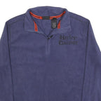 HARLEY DAVIDSON Mens Blue Pullover Plain Round Neck Basic Knit S Polyester