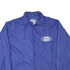 LETS GO Mens Blue Button Jacket L Polyester Blend Plain Casual Outerwear