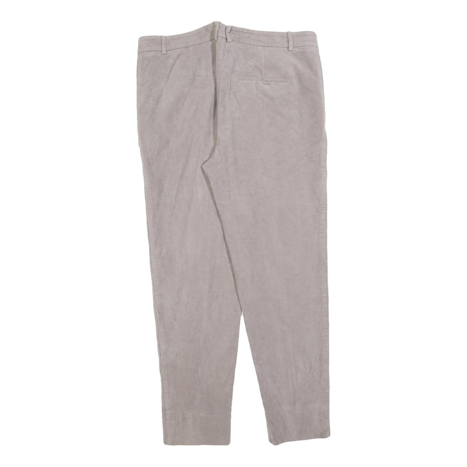 BOSS HUGO BOSS Womens Polyester Blend Beige Slim Straight Trousers W34 L28