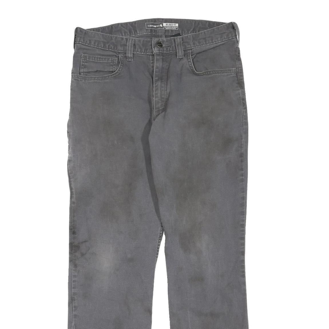 CARHARTT Mens Jeans Grey Regular Straight Denim W32 L32 Practical Workwear