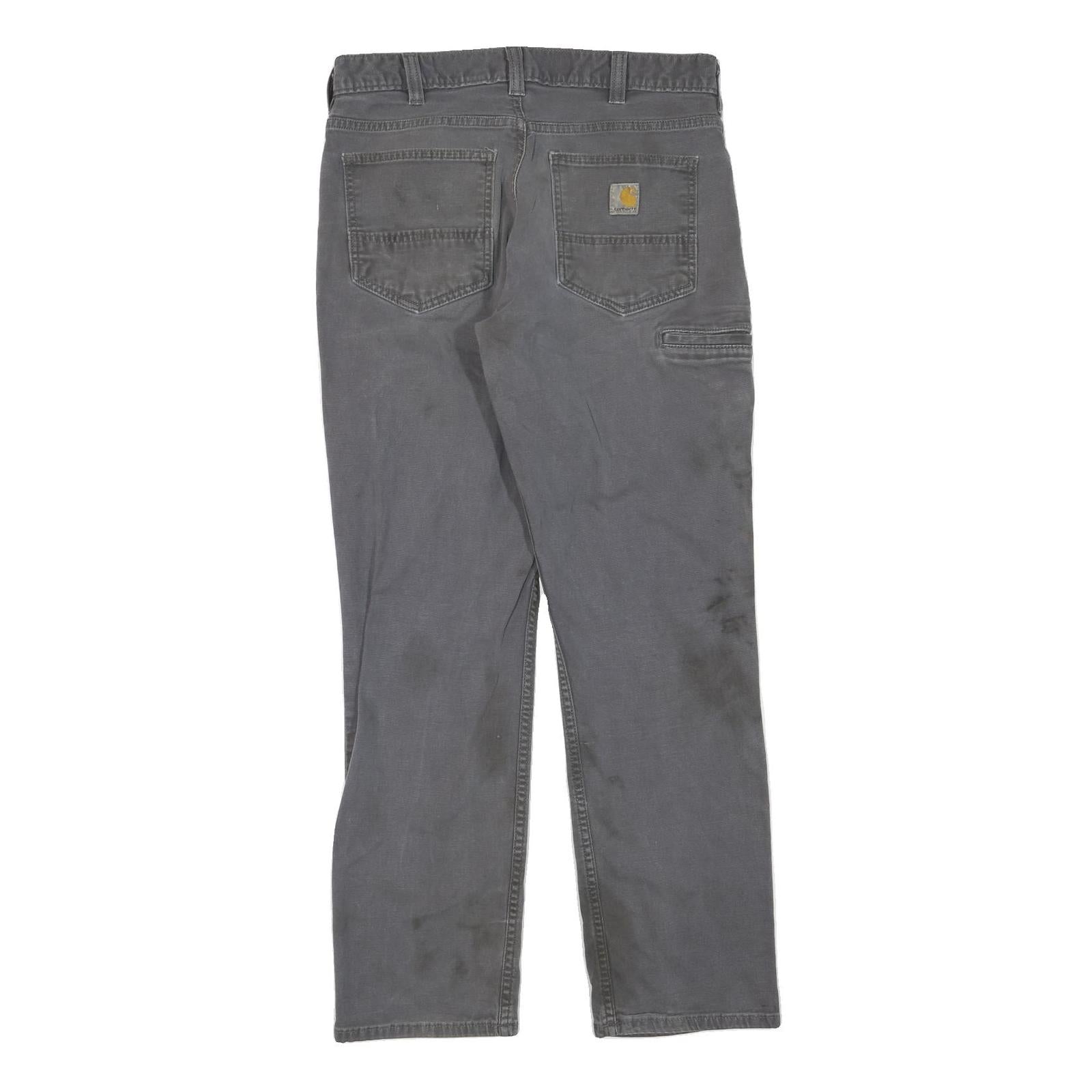 CARHARTT Mens Jeans Grey Regular Straight Denim W32 L32 Practical Workwear