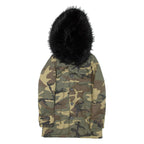 Mens Military Jacket Green Hooded Camouflage S