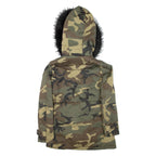 Mens Military Jacket Green Hooded Camouflage S