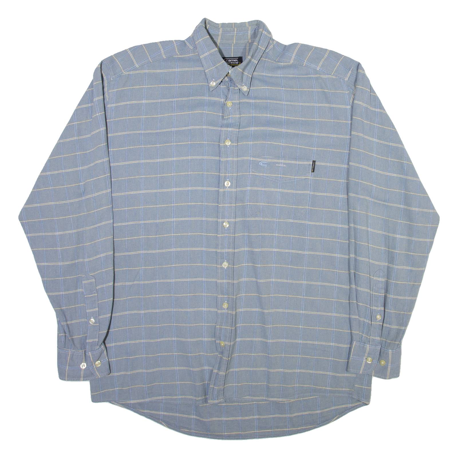 CAMEL ACTIVE Mens Shirt Blue Check Long Sleeve M