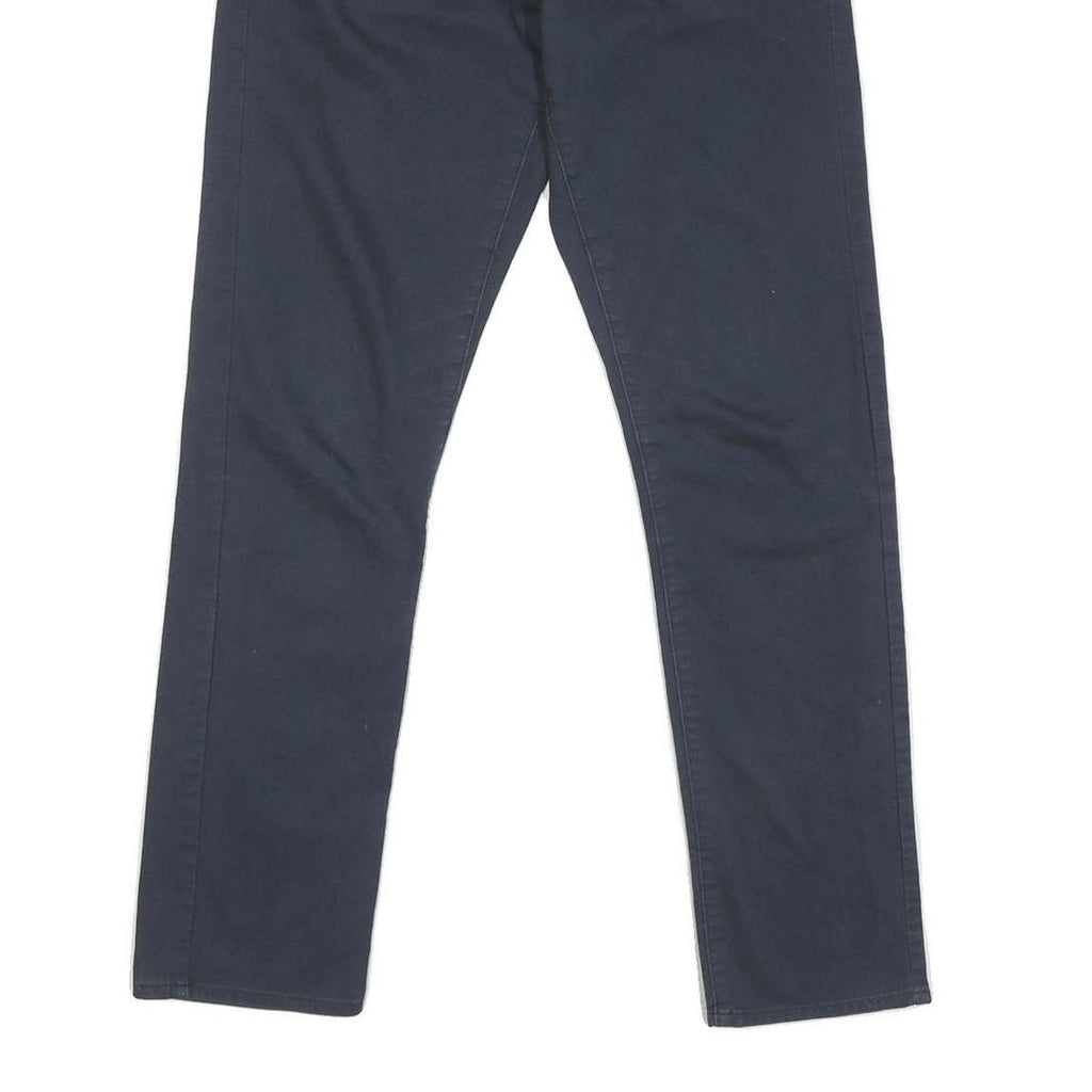 CALVIN KLEIN Mens Cotton Blend Navy Regular Straight Trousers W30 L30