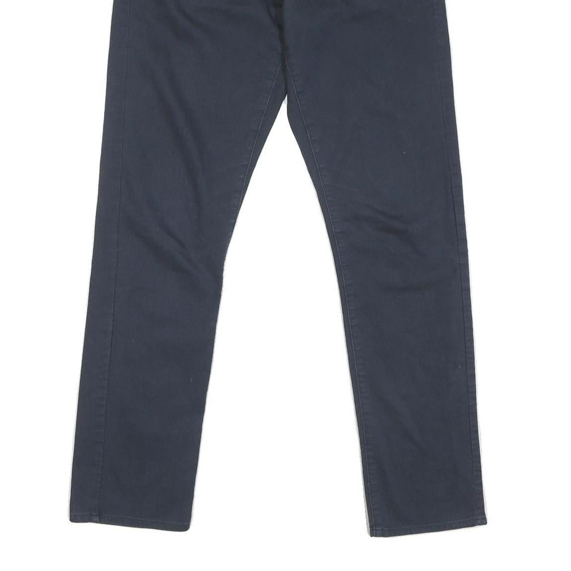 CALVIN KLEIN Mens Cotton Blend Navy Regular Straight Trousers W30 L30