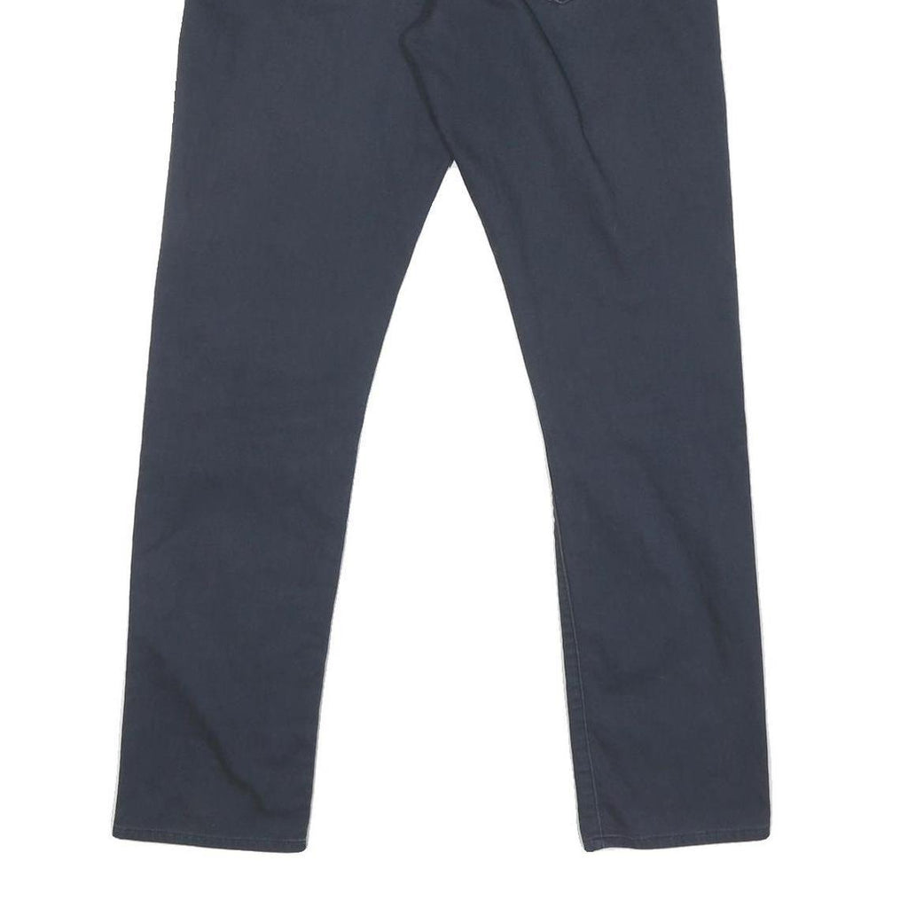 CALVIN KLEIN Mens Cotton Blend Navy Regular Straight Trousers W30 L30