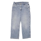 CARHARTT Mens Jeans Blue Regular Straight Denim Stone Wash W32 L29 Workwear