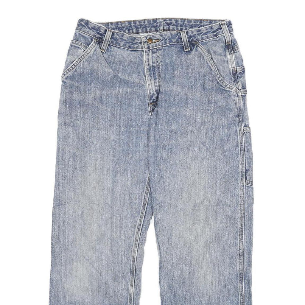 CARHARTT Mens Jeans Blue Regular Straight Denim Stone Wash W32 L29 Workwear